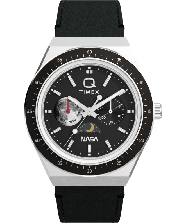 TW2Y56800 Q Timex NASA 40mm Leather Strap Watch Primary Image