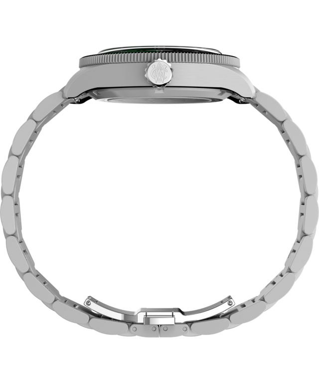 Imagen de perfil del reloj de pulsera de acero inoxidable GMT automático de 41.5 mm Waterbury Heritage TW2Y60800