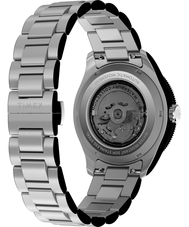 TW2Y60800 Waterbury Heritage Automático GMT, 41,5 mm, acero inoxidable, brazalete; imagen del fondo de la caja con accesorio