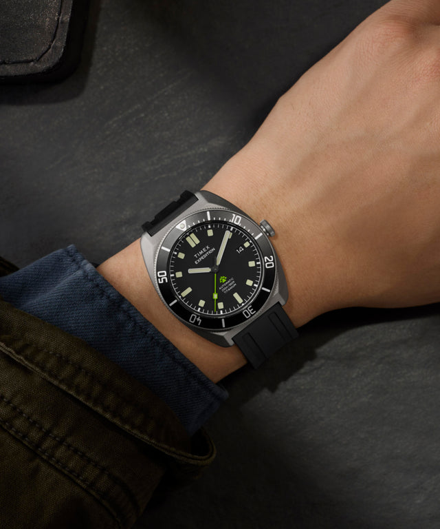 TW2Y63600 Expedition® Pioneer Titanium Automatic 41mm HNBR Synthetic Rubber Strap Watch Primary Wrist Image