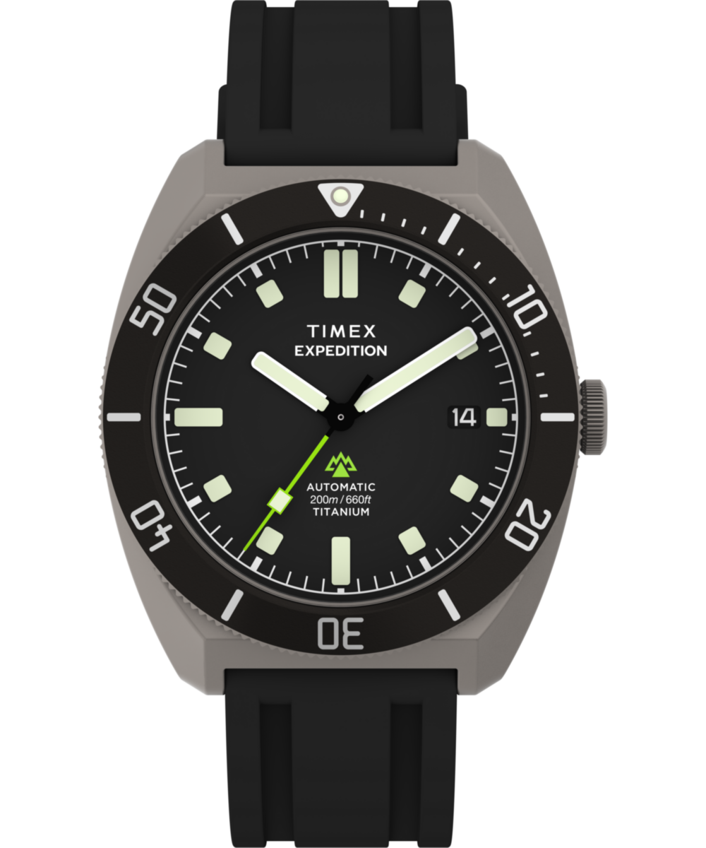 Timex Expedition Pioneer Titanium Automatic 41mm HNBR Synthetic Rubber Strap Watch