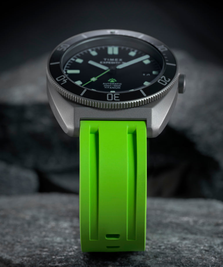 TW2Y63700 Expedition® Pioneer Titanium Automatic 41mm HNBR Synthetic Rubber Strap Watch Campaign Key Silhouettes (Beauty shots) Image