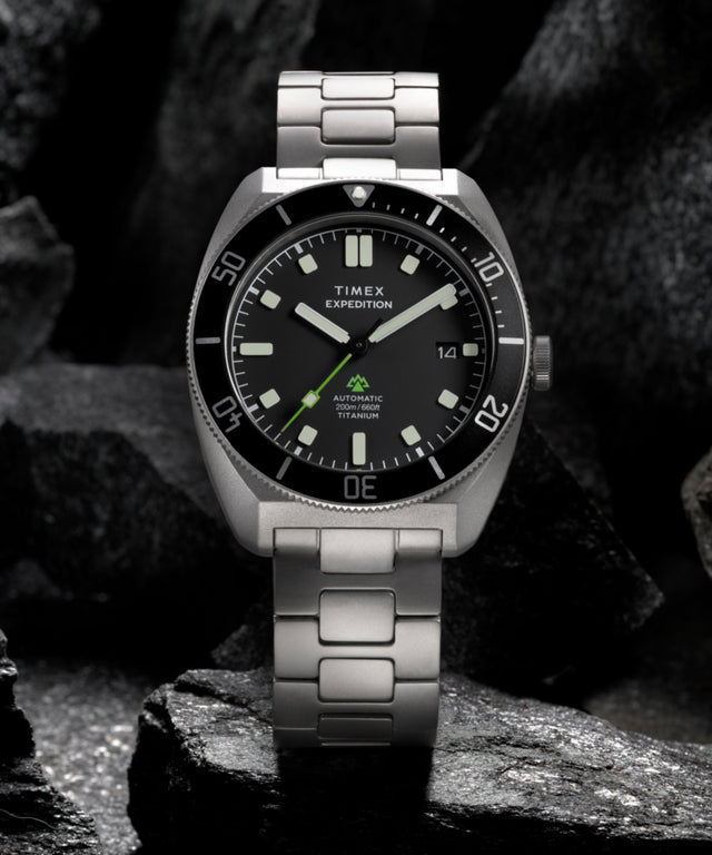 TW2Y63800 Expedition® Pioneer Titanium Automatic 41mm Bracelet Watch Campaign Key Silhouettes (Beauty shots) Image