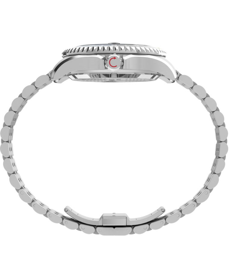 TW2Y64000 Deepwater Meridian 200 Automático GMT, 42 mm, acero inoxidable, brazalete. Imagen de perfil del reloj