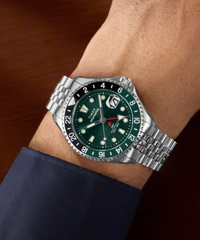 TW2Y64100 Deepwater Meridian 200 Automatic GMT 42mm Stainless Steel Bracelet Watch Primary Wrist Image