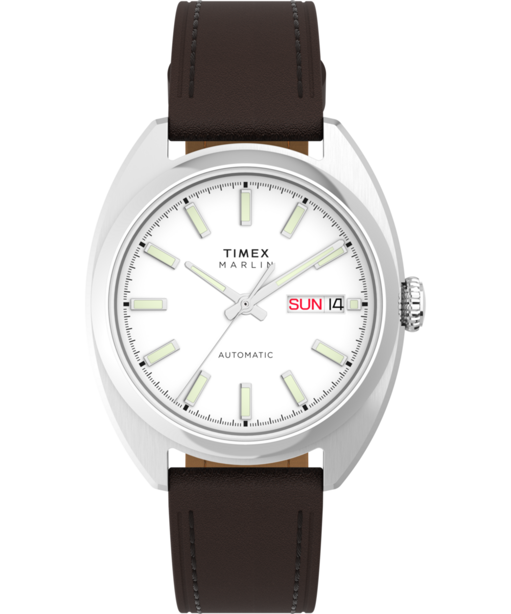 Timex Marlin Draper Automatic 37mm Leather Strap Watch