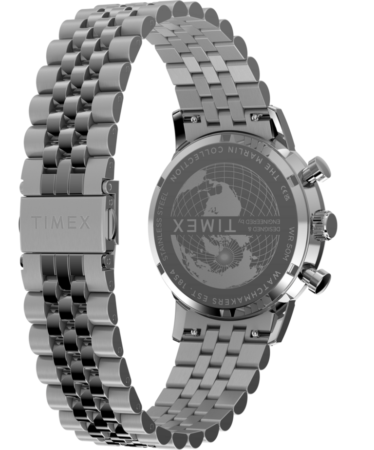 TW2Y66500 Reloj Marlin® con cronógrafo y taquímetro, 40 mm, brazalete de acero inoxidable. Imagen del fondo de la caja con accesorio.