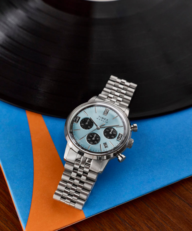 TW2Y66500 Marlin® Chronograph Tachymeter 40mm Stainless Steel Bracelet Watch  Campaign Key Silhouettes (Beauty shots) Image