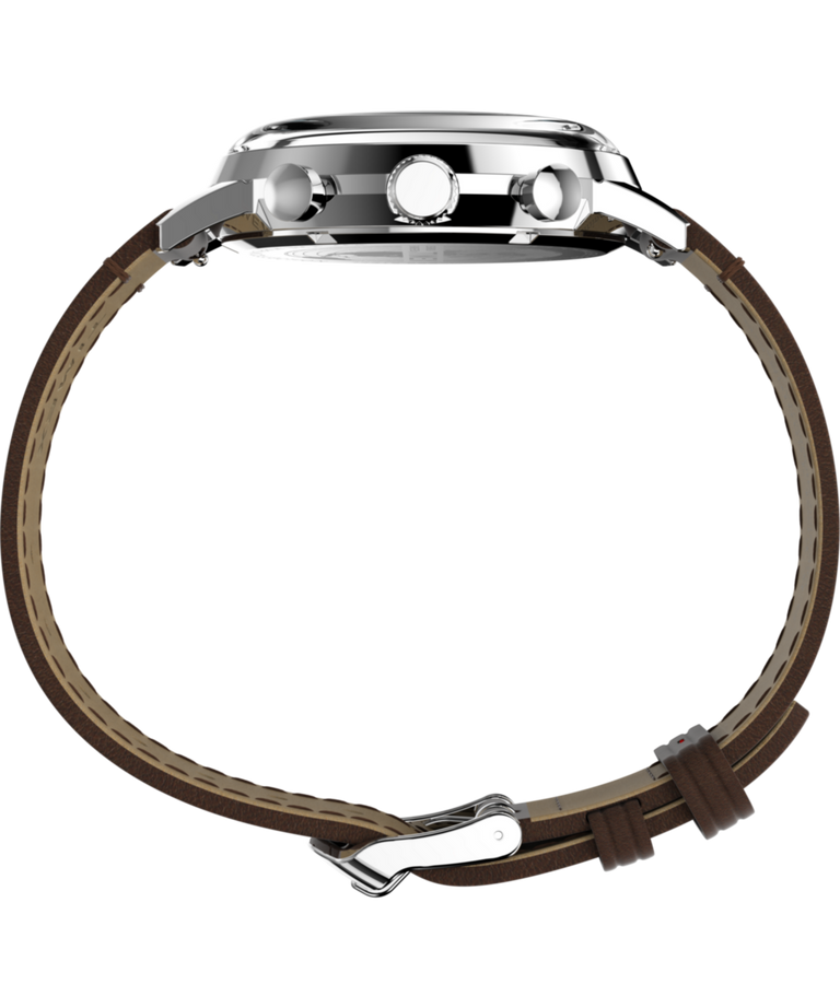 TW2Y66600 Marlin® Cronógrafo taquímetro de 40 mm con correa de piel. Imagen de perfil del reloj