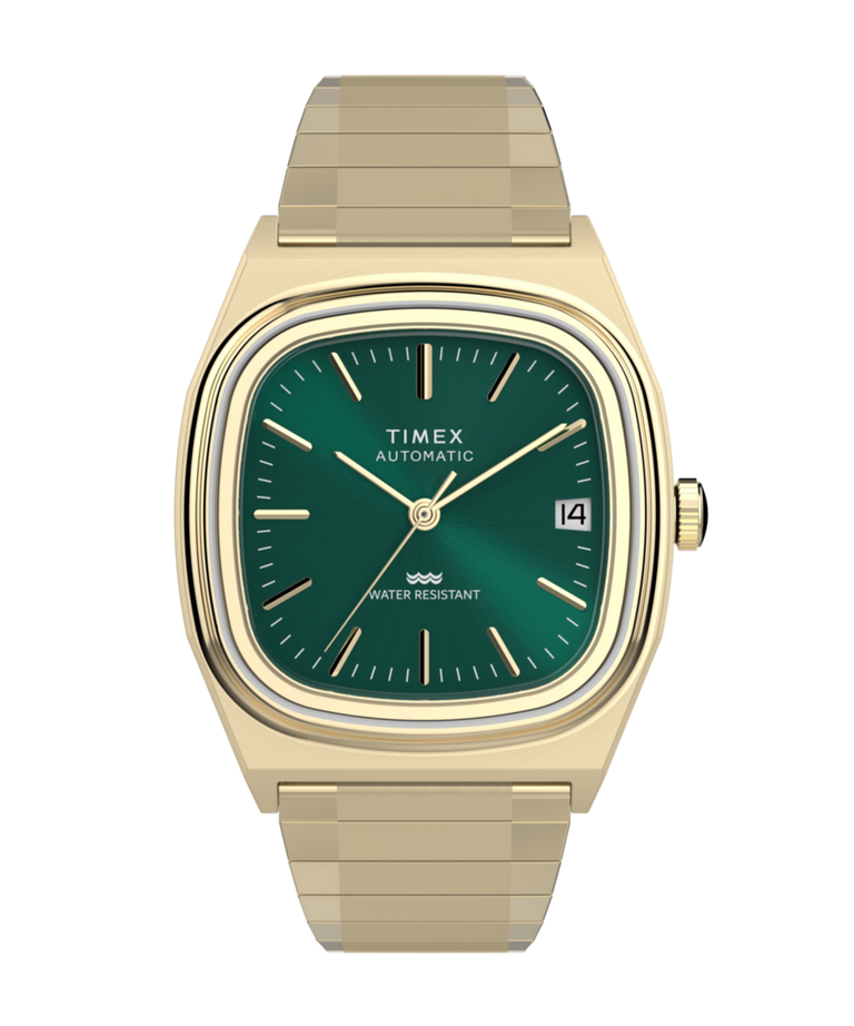 Imagen principal del reloj Timex® Automatic 1983 E Line de 34 mm con correa elástica de acero inoxidable TW2Y67700