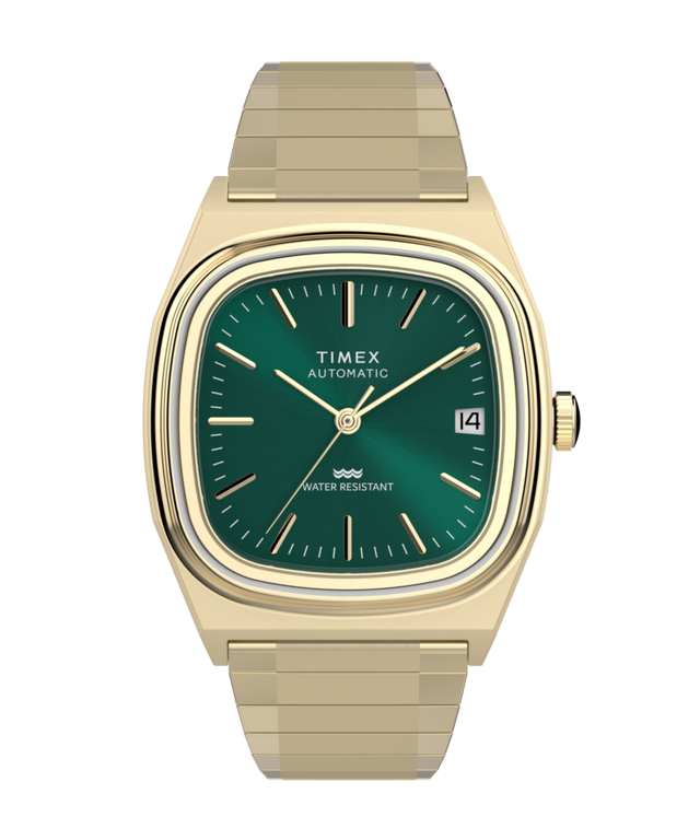 Imagen principal del reloj Timex® Automatic 1983 E Line de 34 mm con correa elástica de acero inoxidable TW2Y67700