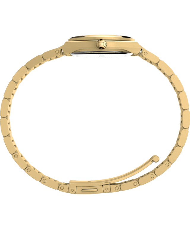 TW2Y68300 Q Reloj Timex® Continental Mini de 24 mm con brazalete de acero inoxidable. Imagen de perfil
