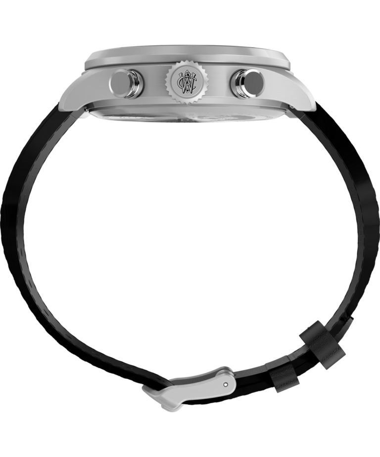 TW2Y70000 Waterbury Ace Fly-Back Cronógrafo de 43 mm con correa de piel: imagen de perfil del reloj