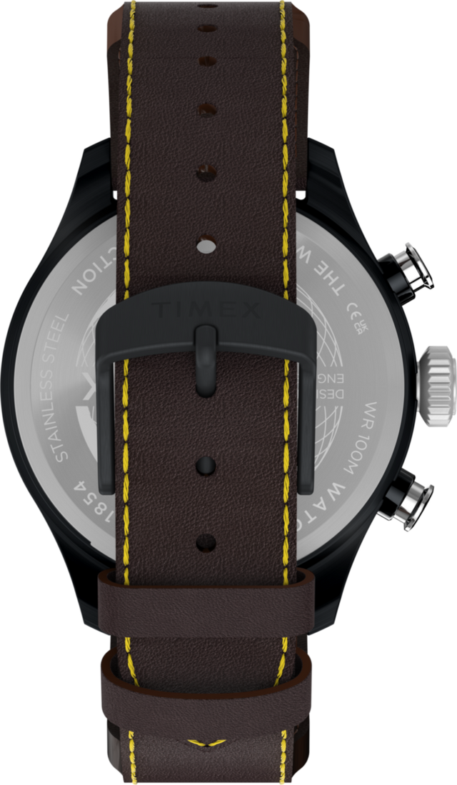 TW2Y70100 Waterbury Ace Fly-Back Cronógrafo de 43 mm con correa de piel. Imagen de la correa del reloj