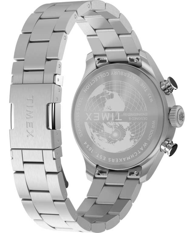 TW2Y70200 Reloj Waterbury Ace con cronógrafo «fly-back», 43 mm, brazalete de acero inoxidable. Imagen del fondo de la caja con accesorio.