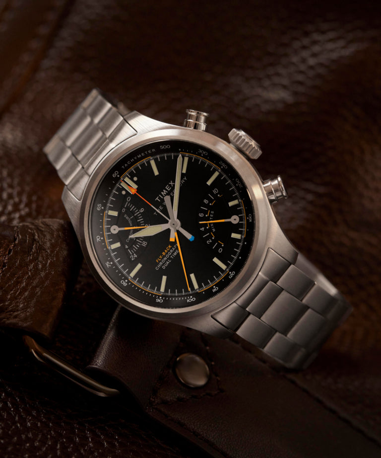 Imagen adicional de colaboración del reloj Waterbury Ace Fly-Back Chronograph de 43 mm con brazalete de acero inoxidable TW2Y70200
