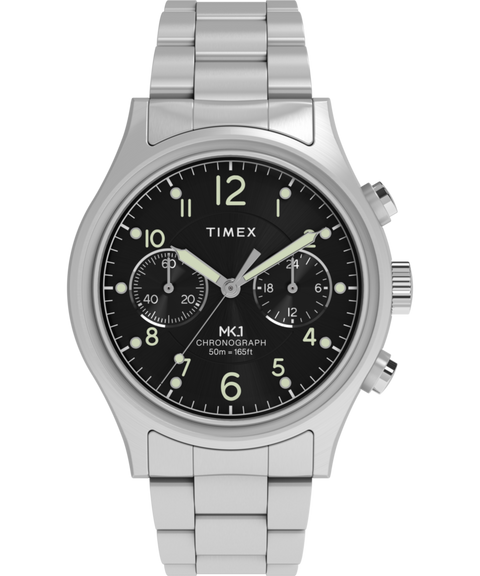 【ほぼ新品】スウェーデンメーカ TD Watches No.1 シルバー MK1 Chronograph 40mm Stainless Steel Bracelet Watch - TW2Y71000