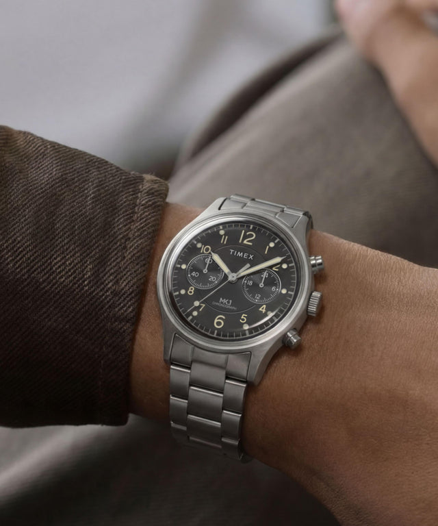 TW2Y71000 MK1 Cronógrafo de 40 mm con brazalete de acero inoxidable. Imagen principal de la muñeca