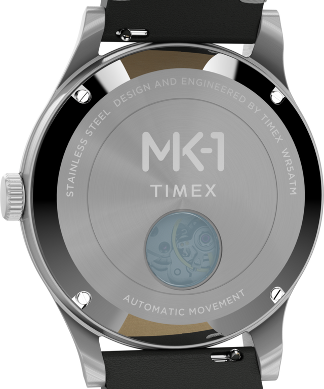TW2Y71800 Timex MK1 Automático, 40 mm, correa de piel: imagen del fondo de la caja del reloj