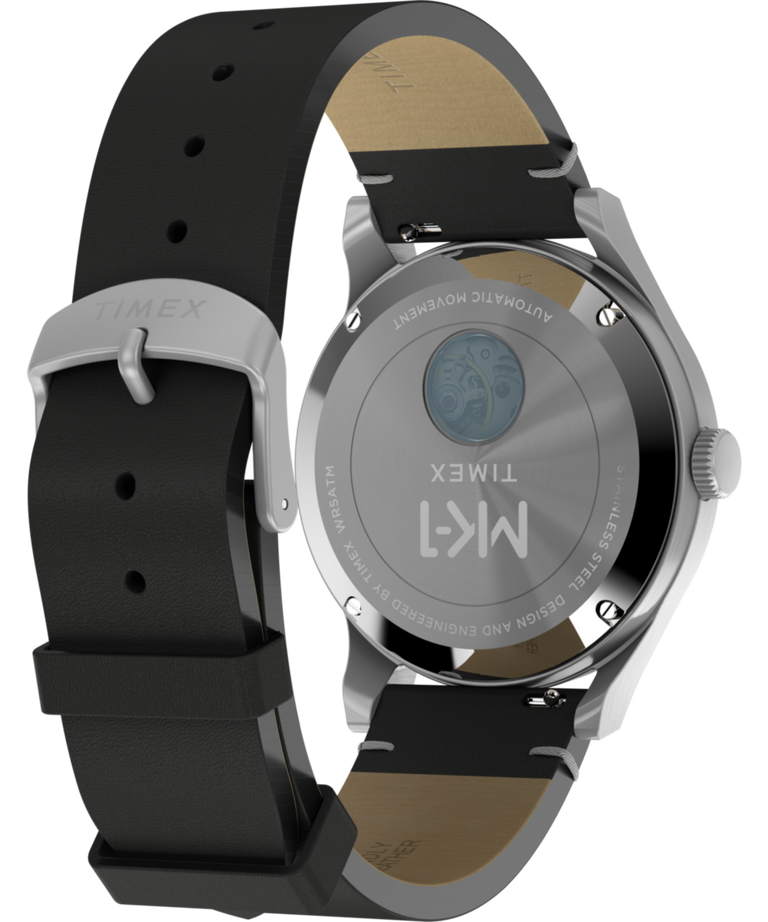 TW2Y71800 Reloj Timex MK1 automático de 40 mm con correa de piel: imagen del fondo de la caja con accesorio