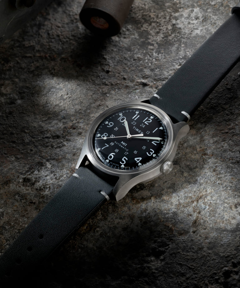 TW2Y71800 Reloj Timex MK1 automático de 40 mm con correa de piel: siluetas clave de la campaña (fotos de producto) Imagen