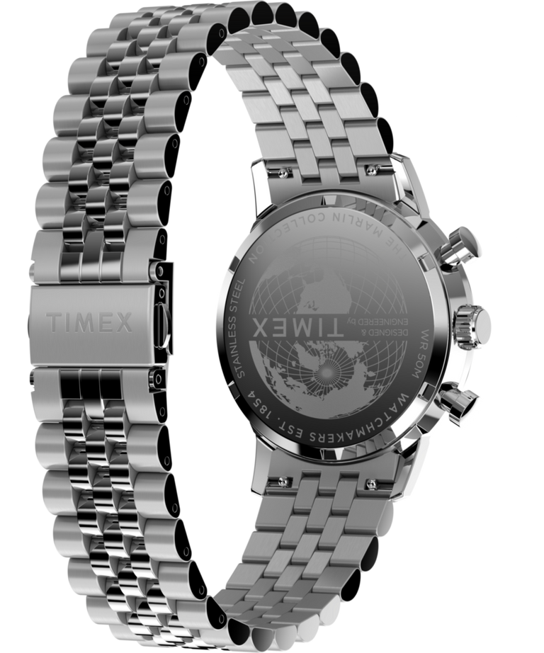 TW2Y72100 Marlin® Quartz Chrono, reloj de 40 mm con brazalete de acero inoxidable: imagen del fondo de la caja con accesorio