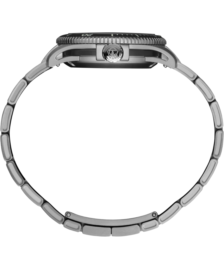 TW2Y72500 Timex Atelier Marine M1a, 41 mm, fabricado en Suiza, automático, brazalete de acero inoxidable. Imagen de perfil