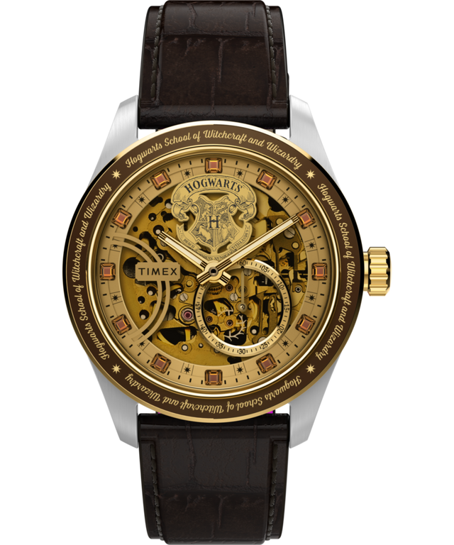 TW2Y75500 Harry Potter x Timex Waterbury Skeleton Automatic 39mm Leather Strap Watch Primary Image