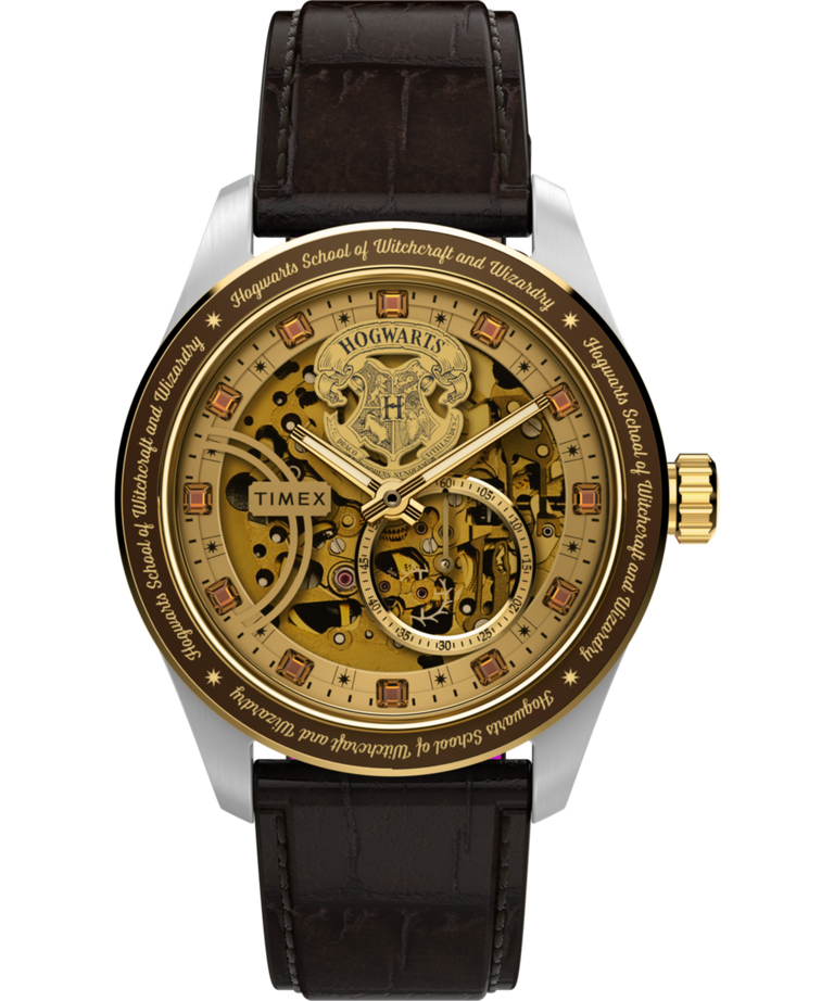 TW2Y75500 Harry Potter x Timex Waterbury Skeleton Automatic 39mm Leather Strap Watch Primary Image