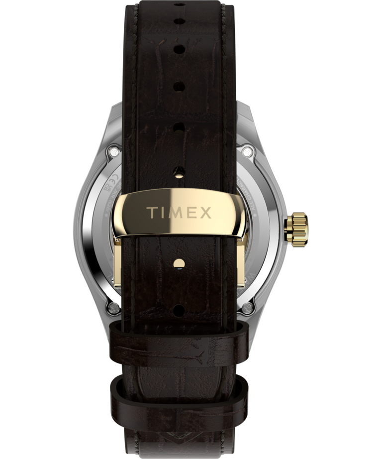 TW2Y75500 Harry Potter x Timex Waterbury Skeleton Automático, 39 mm, correa de piel. Imagen de la correa del reloj