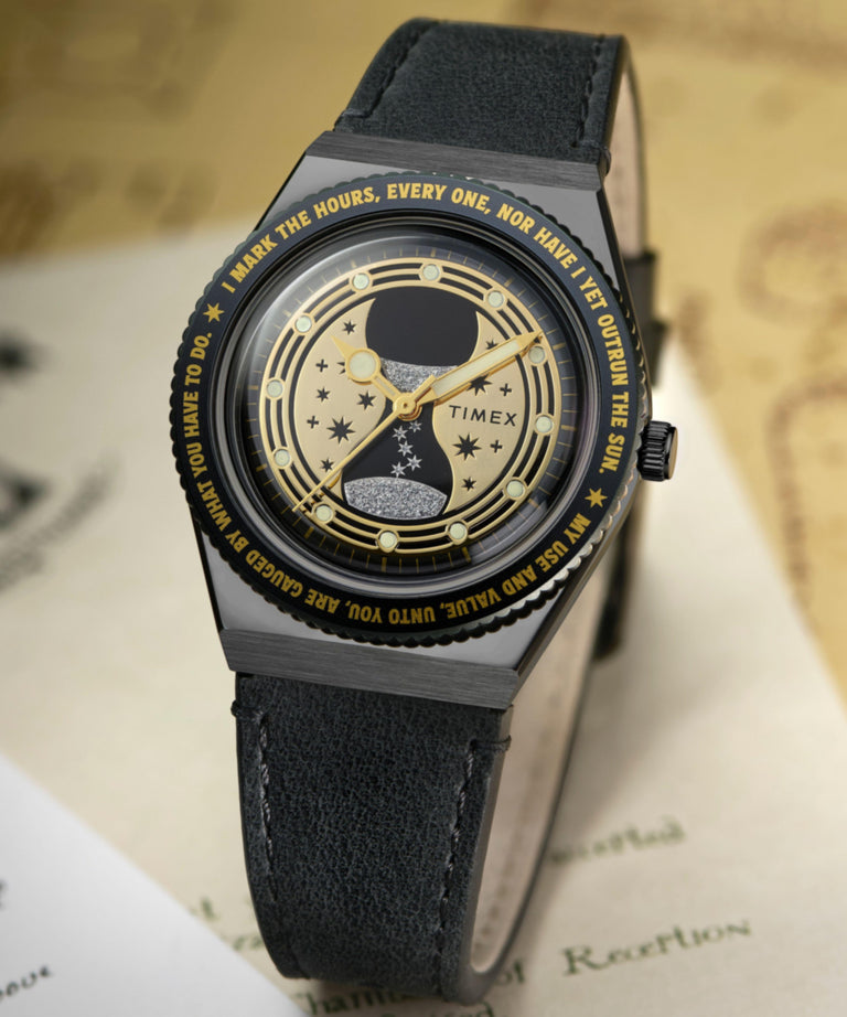 TW2Y76000 Harry Potter x Q Timex Time Turner 36mm Leather Strap Watch Alt Beauty Shot 4