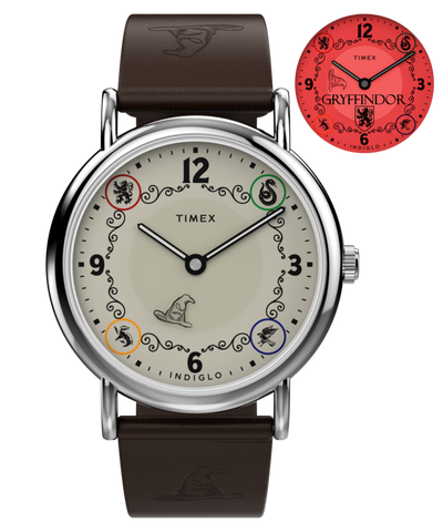 TW2Y76300 Harry Potter x Timex Weekender Gryffindor House 38mm Leather Strap Watch Primary Image
