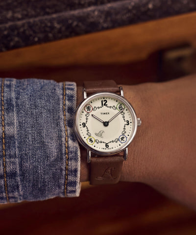 TW2Y76300 Harry Potter x Timex Weekender Gryffindor House 38mm Leather Strap Watch Primary Wrist Image