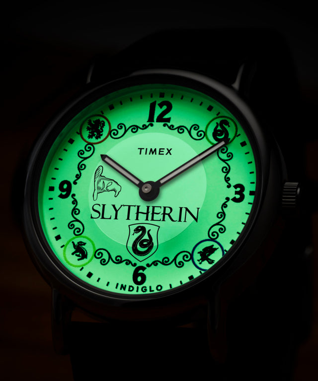TW2Y76400 Harry Potter x Timex Weekender Slytherin House 38mm Leather Strap Watch Collab Additional Image