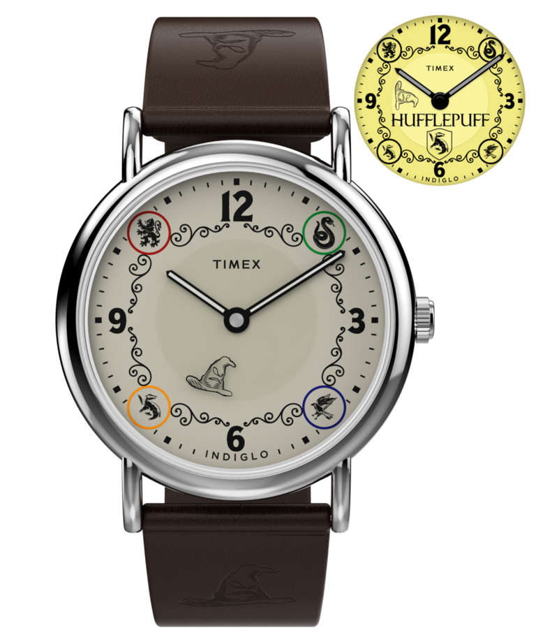 TW2Y76600 Harry Potter x Timex Weekender Hufflepuff House 38mm Leather Strap Watch Primary Image