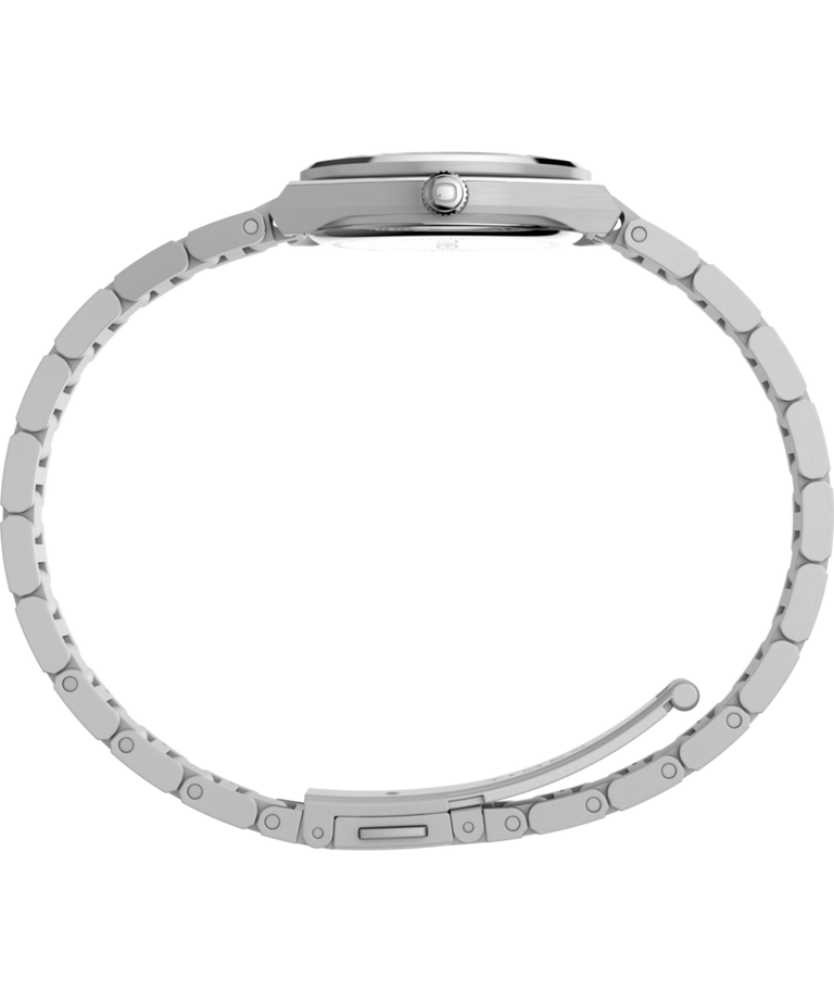 Imagen de perfil de reloj Q Timex® Continental Mini de 24 mm con brazalete de acero inoxidable TW2Y77400