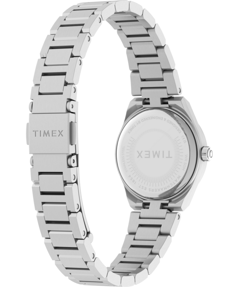 TW2Y77400 Q Reloj Timex® Continental Mini de 24 mm con brazalete de acero inoxidable: imagen del fondo de la caja con accesorio
