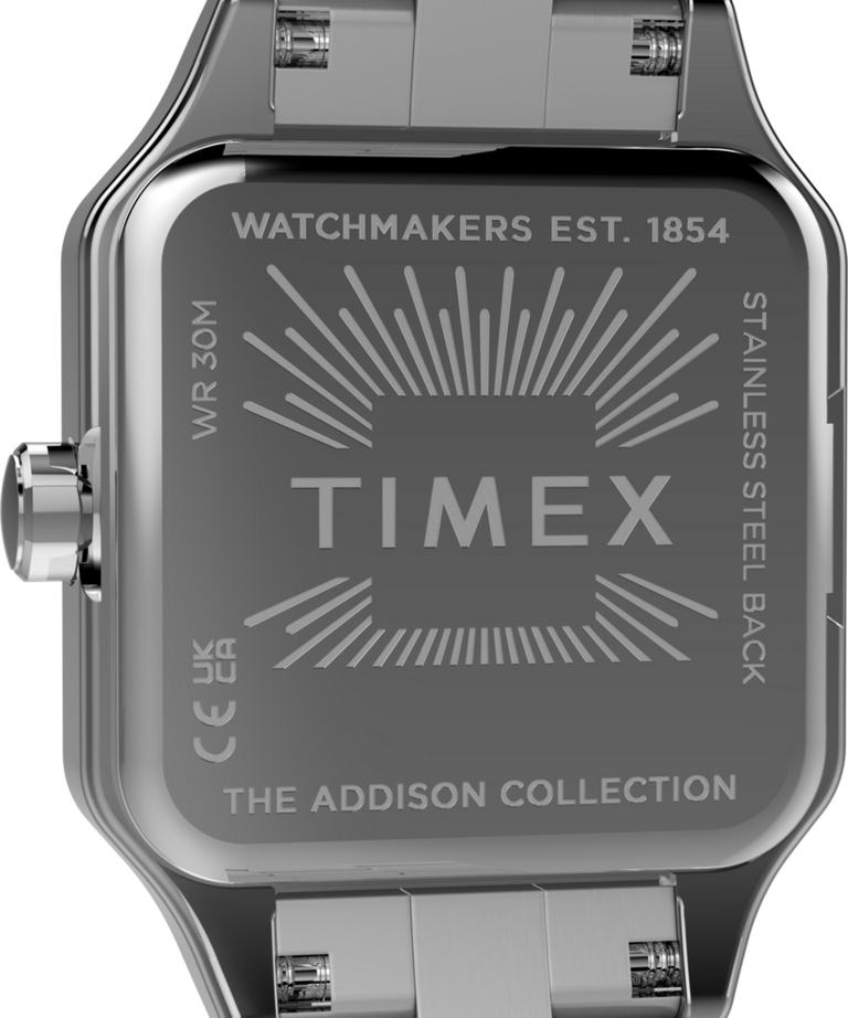 TW2Y79300 Imagen del fondo de la caja del reloj Addison con brazalete de acero inoxidable de 23 mm