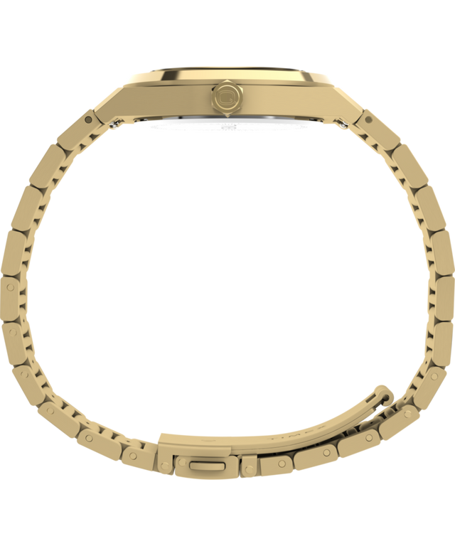 TW2Y82000 Q Timex Marbella, reloj de 34 mm con brazalete de acero inoxidable. Imagen de perfil