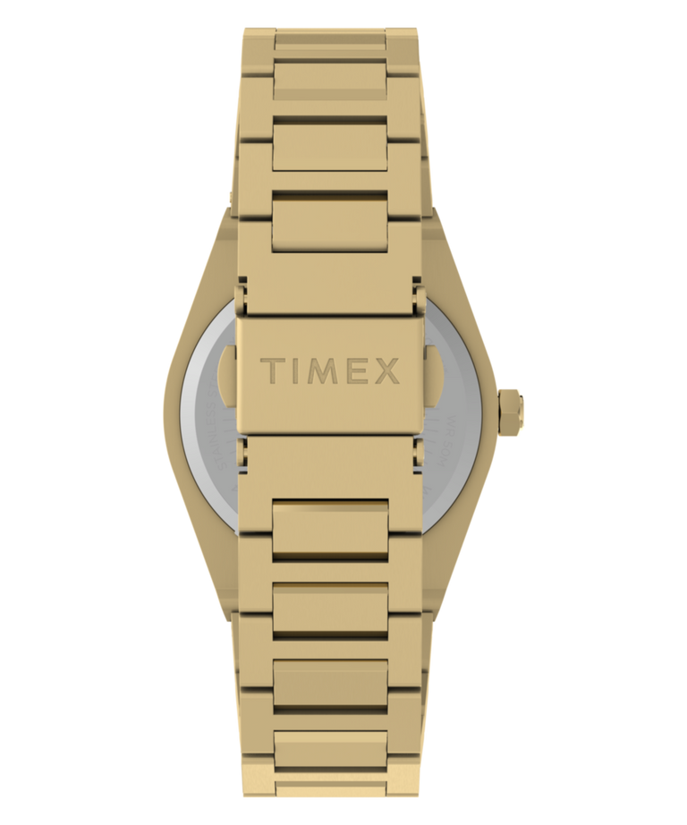 TW2Y82000 Q Timex Marbella, correa de reloj de acero inoxidable de 34 mm. Imagen