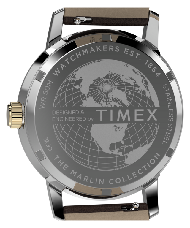 TW2Y84200 Marlin® Quartz GMT 40mm Leather Strap Watch Caseback Image