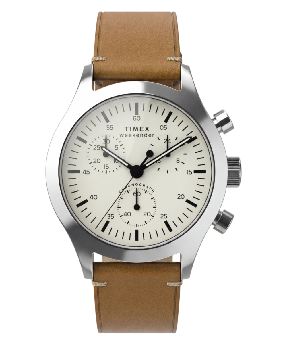 Timex Weekender New England Chronograph 40mm Leather Strap Watch - TW2Y85000