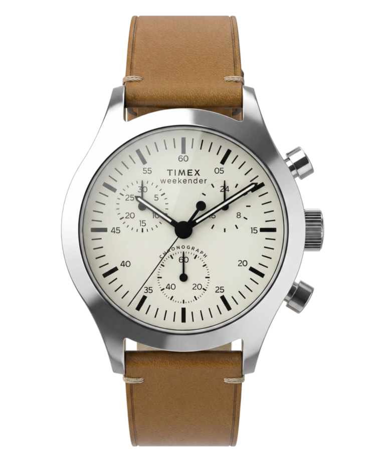 Reloj Timex Weekender® New England Chronograph TW2Y85000 de 40 mm con correa de piel   Imagen principal