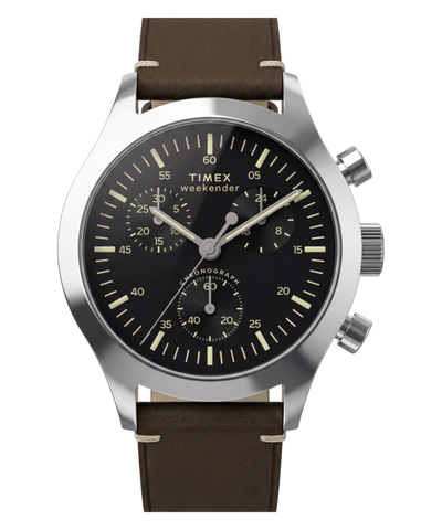 TW2Y85200 Timex Weekender® New England Chronograph 40mm Leather Strap Watch Primary Image