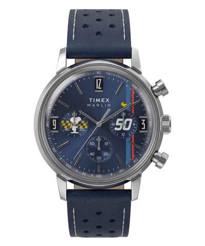 TW2Y85300 Peanuts® x Timex Marlin® Chronograph 40mm Leather Strap Watch  Primary Image