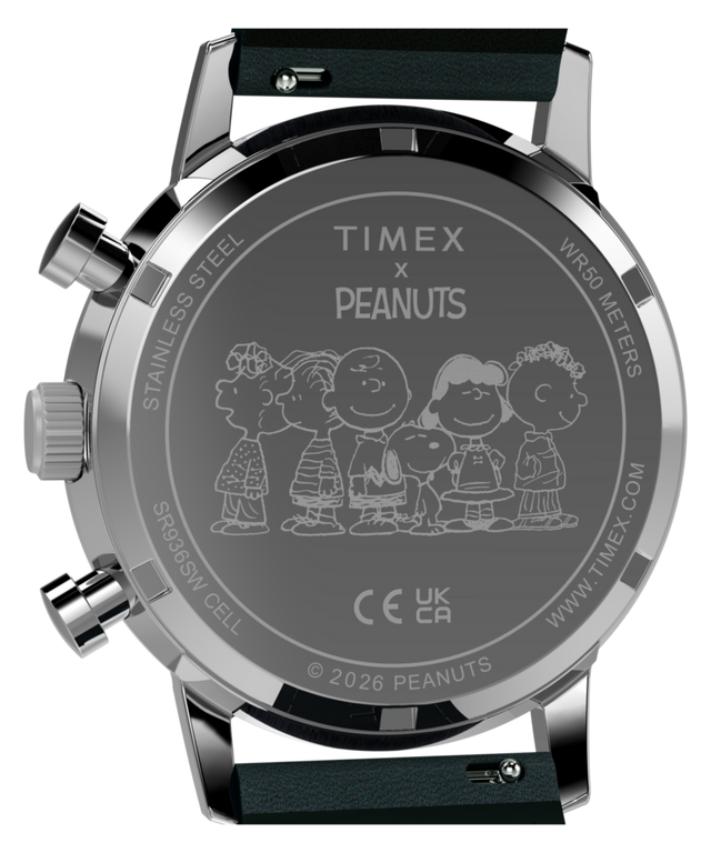 TW2Y85300 Reloj Peanuts® x Timex Marlin® Cronógrafo de 40 mm con correa de piel  Imagen del fondo de la caja