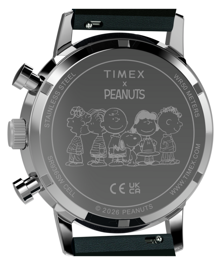 TW2Y85300 Reloj Peanuts® x Timex Marlin® Cronógrafo de 40 mm con correa de piel  Imagen del fondo de la caja