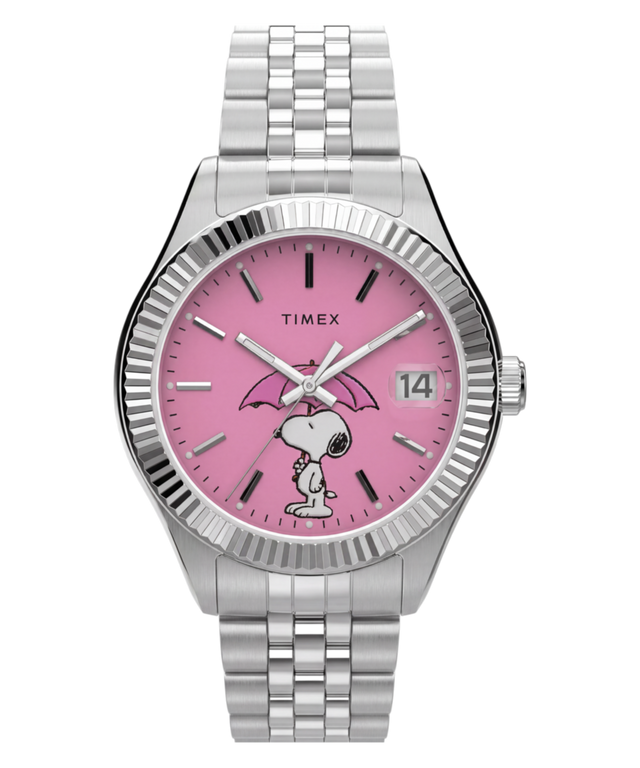 TW2Y85500 Reloj Peanuts® x Timex Legacy Snoopy con pulsera de acero inoxidable y diseño de paraguas   Imagen principal