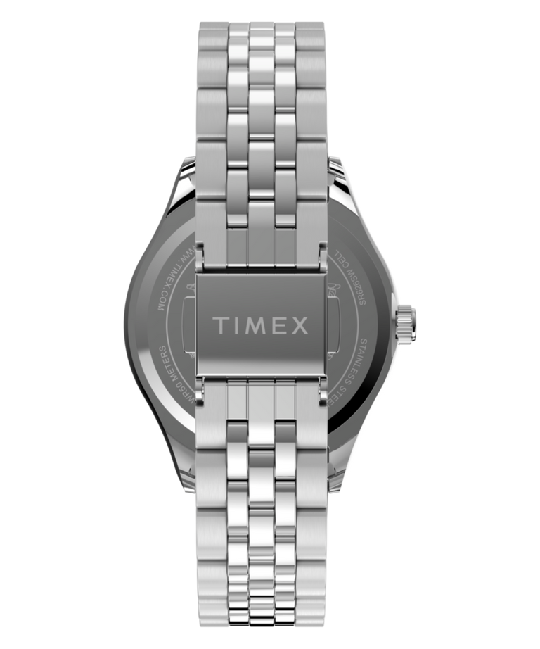 TW2Y85500 Peanuts® x Timex Legacy: reloj con correa de acero inoxidable y diseño de Snoopy   Imagen de la correa