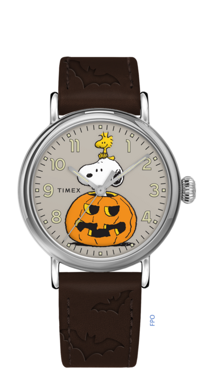 TW2Y85800 Peanuts® x Timex Weekender® Pumpkin 40mm Leather Strap Watch   Primary Image